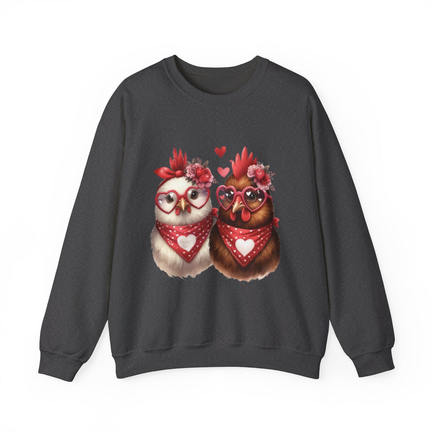 Sweatshirt Valentine's Day Farm Chickens