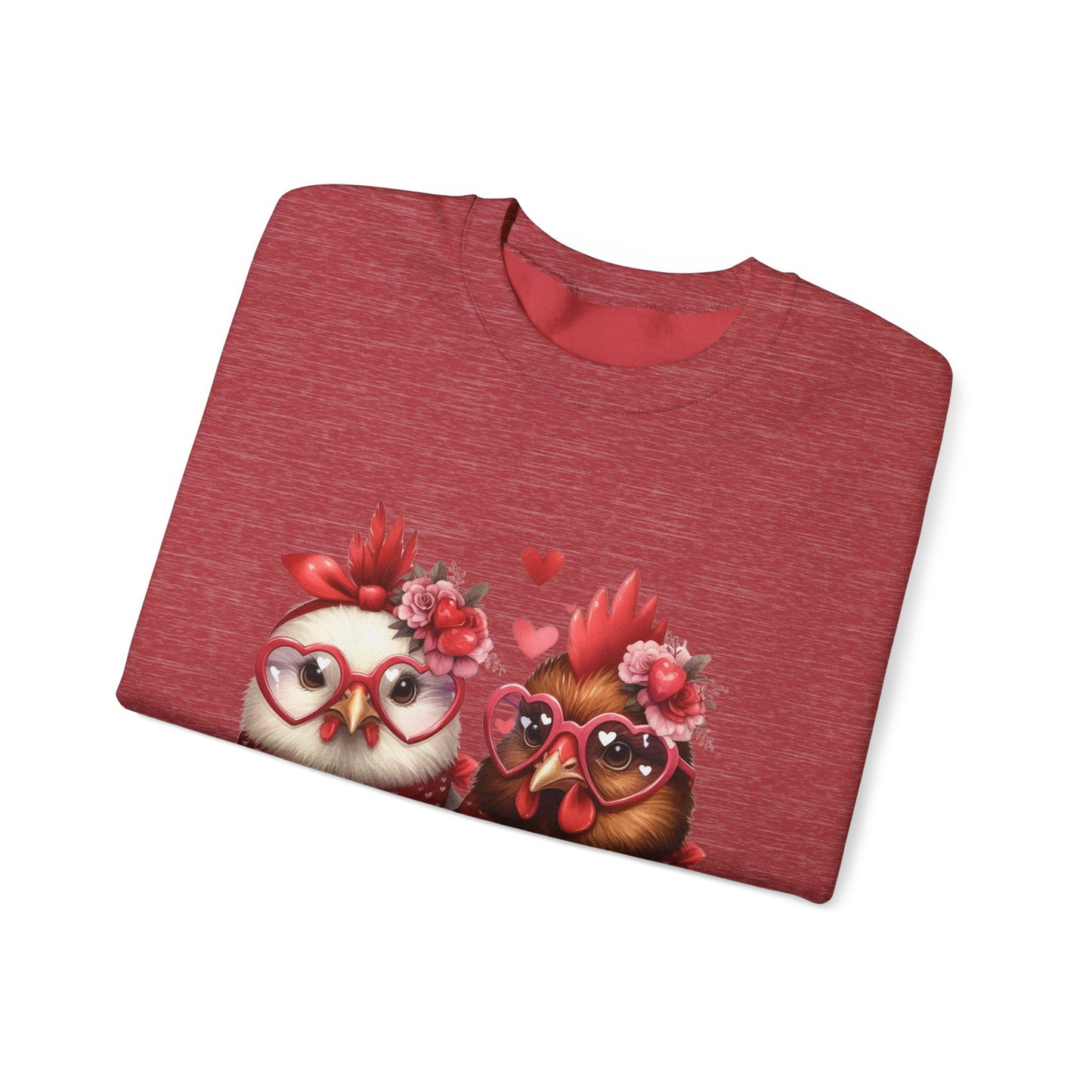 Sweatshirt Valentine's Day Farm Chickens