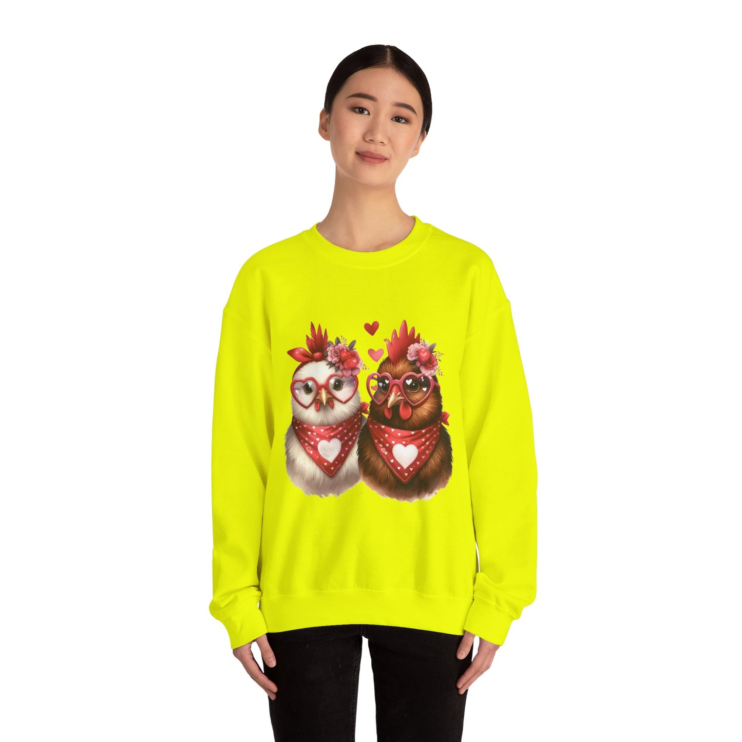 Sweatshirt Valentine's Day Farm Chickens