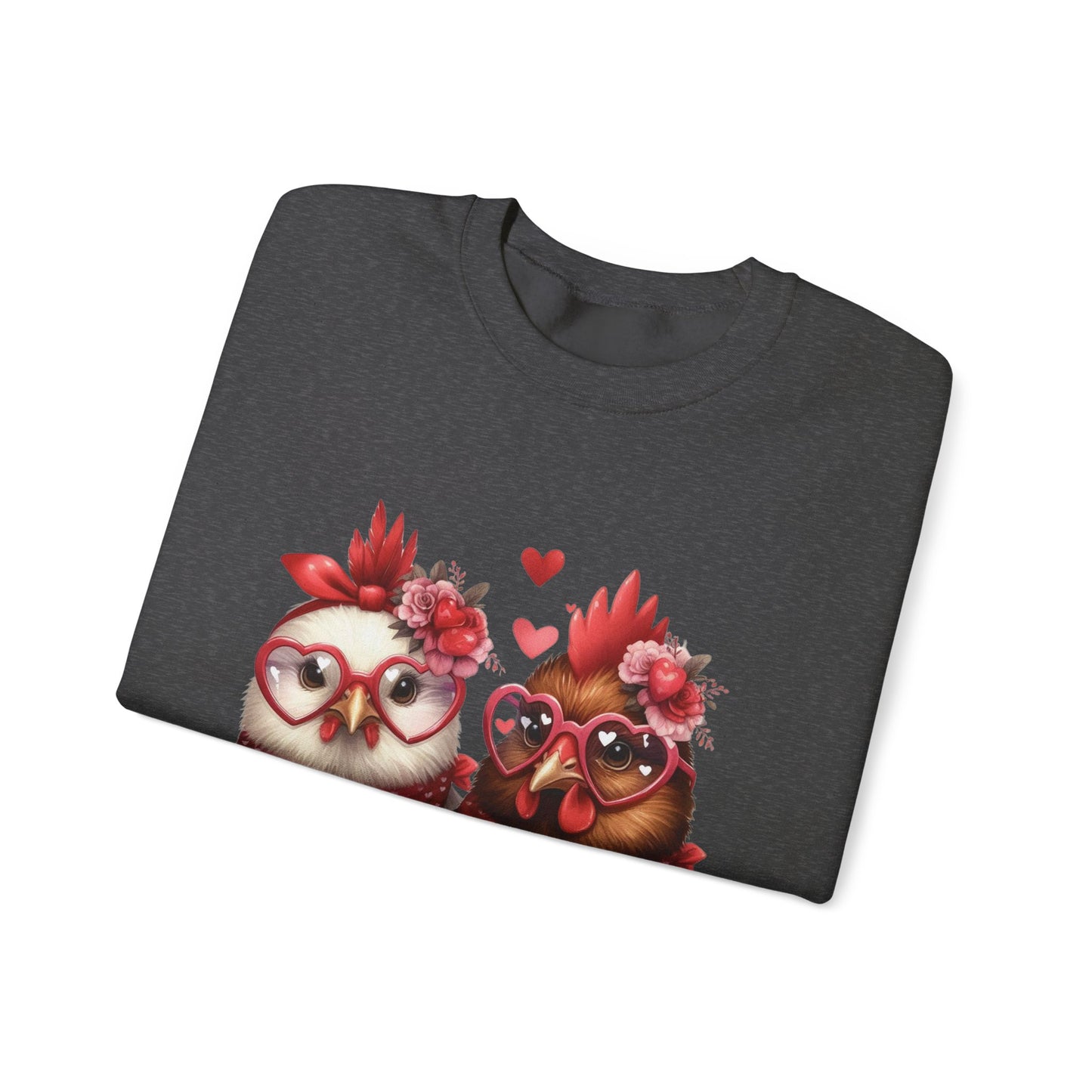 Sweatshirt Valentine's Day Farm Chickens