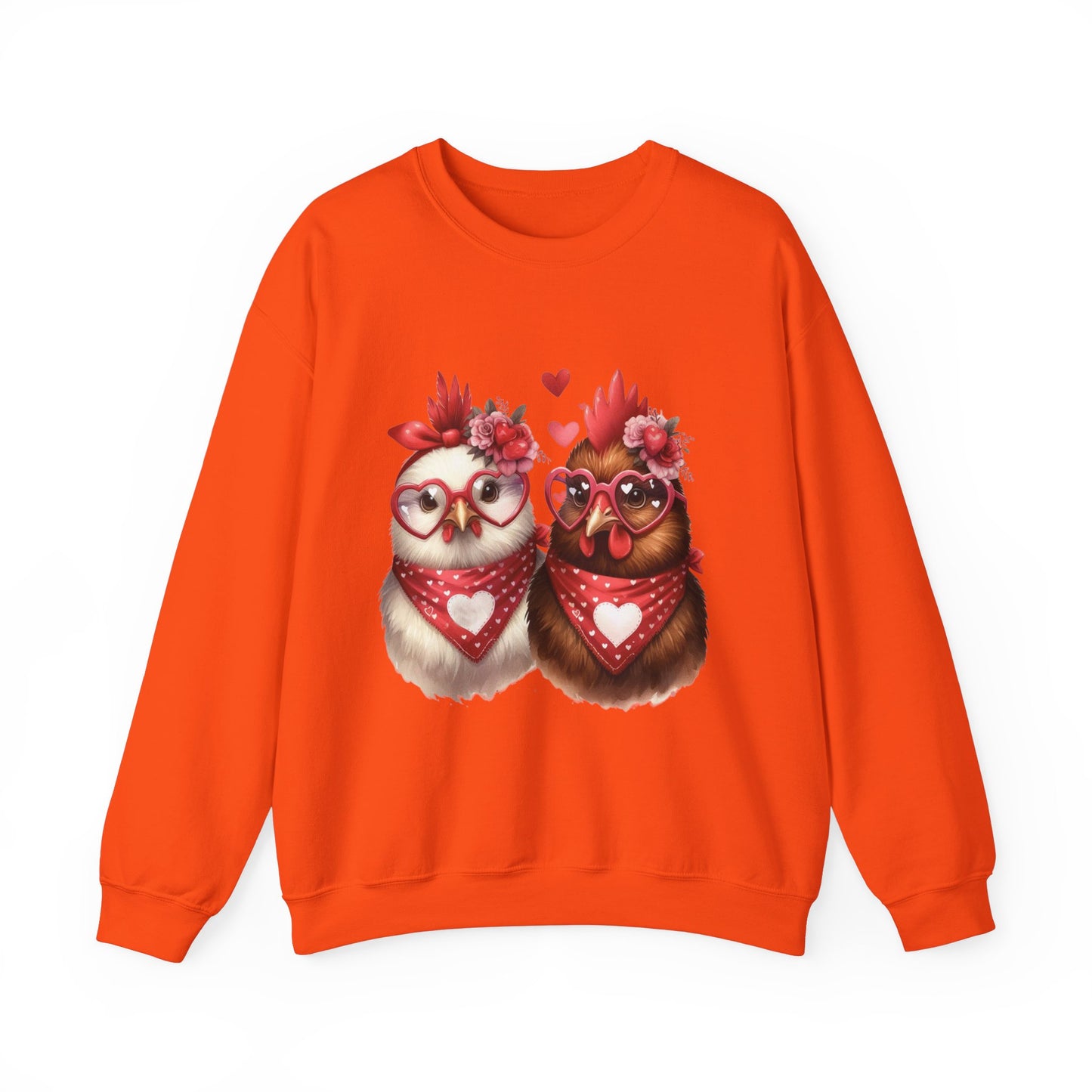 Sweatshirt Valentine's Day Farm Chickens