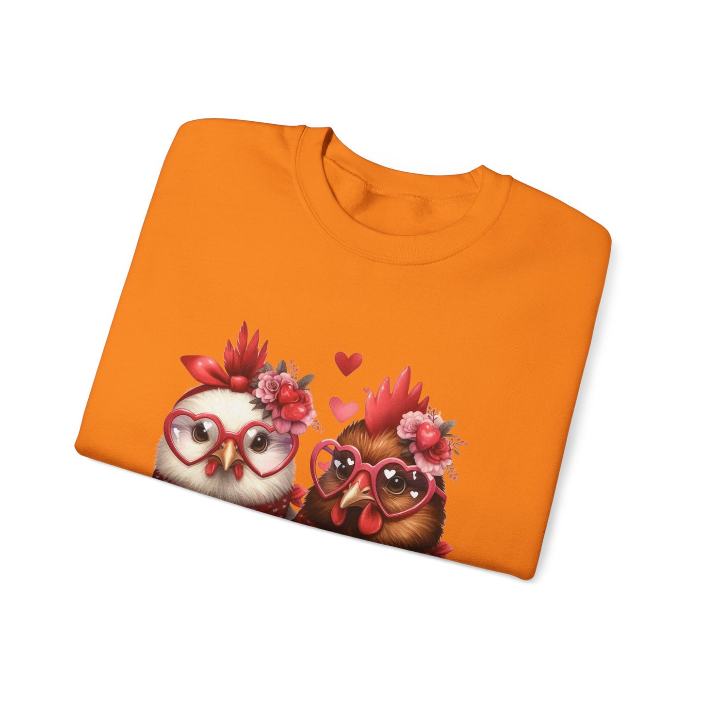 Sweatshirt Valentine's Day Farm Chickens