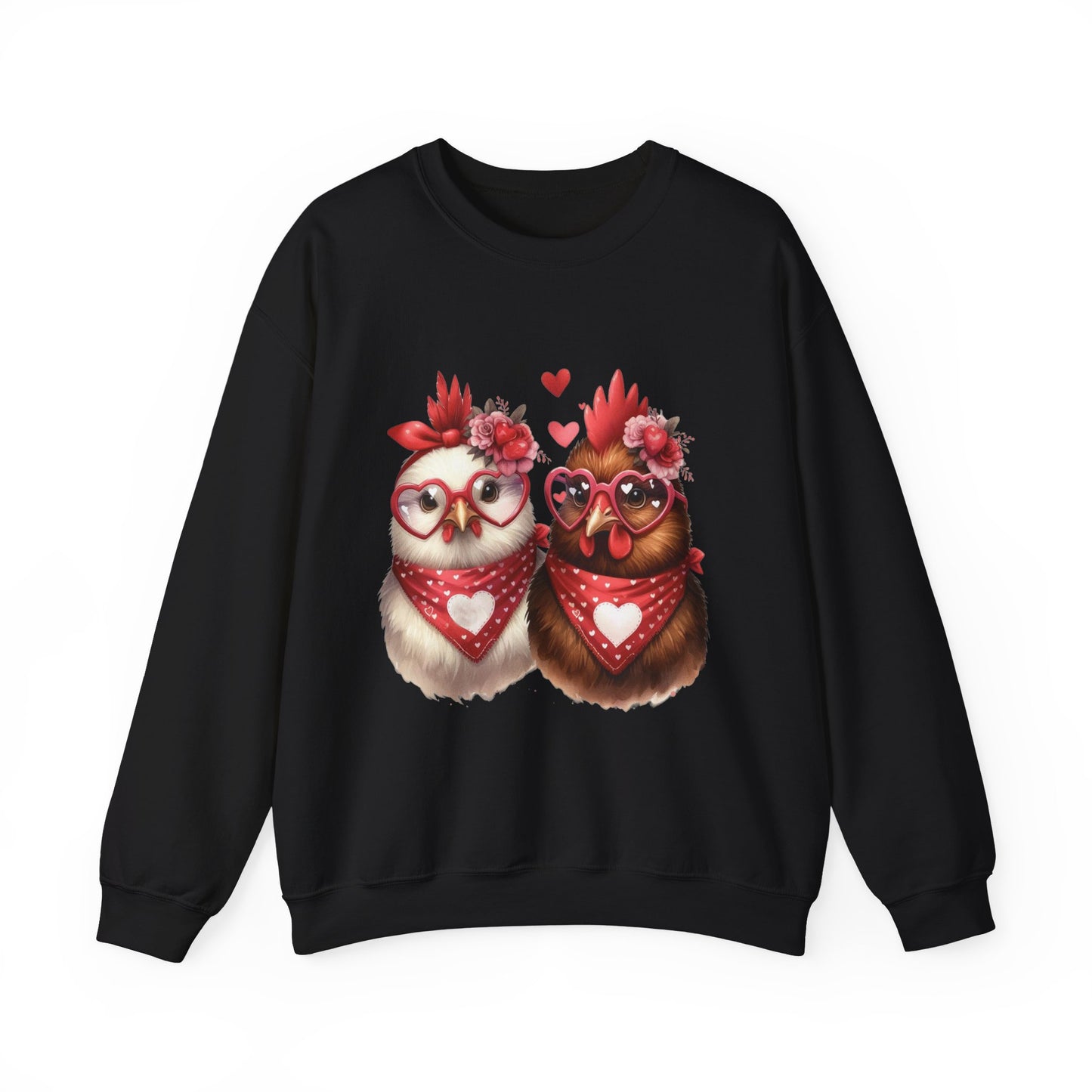 Sweatshirt Valentine's Day Farm Chickens