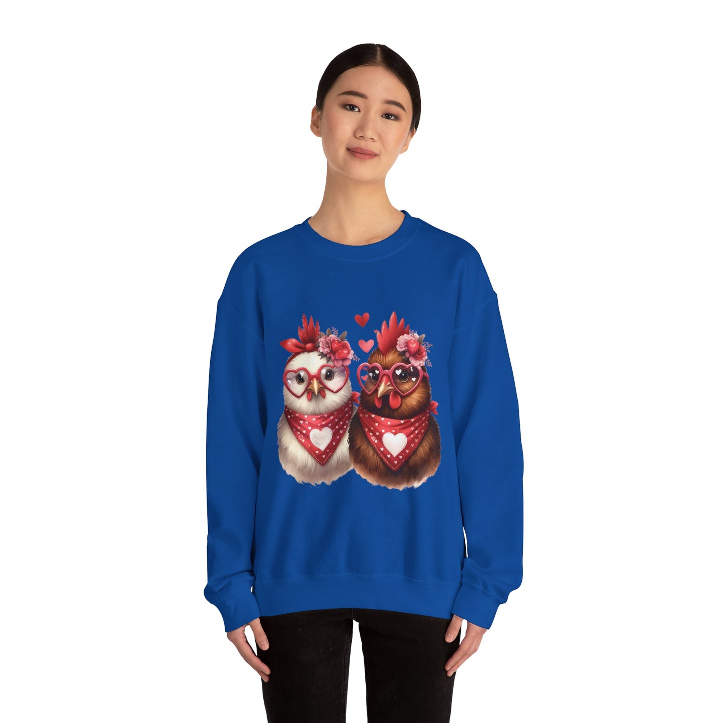 Sweatshirt Valentine's Day Farm Chickens