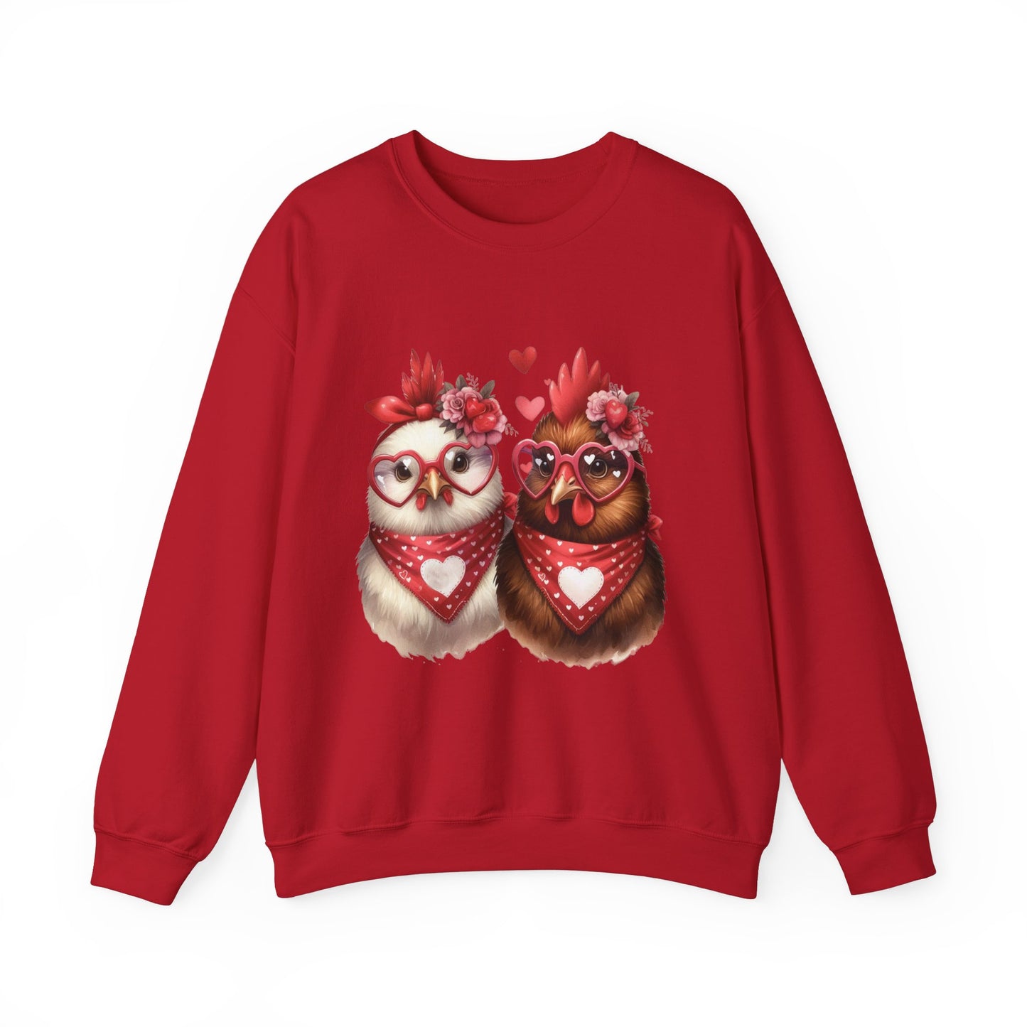 Sweatshirt Valentine's Day Farm Chickens