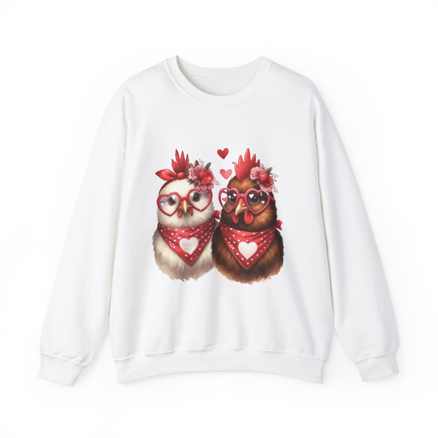 Sweatshirt Valentine's Day Farm Chickens