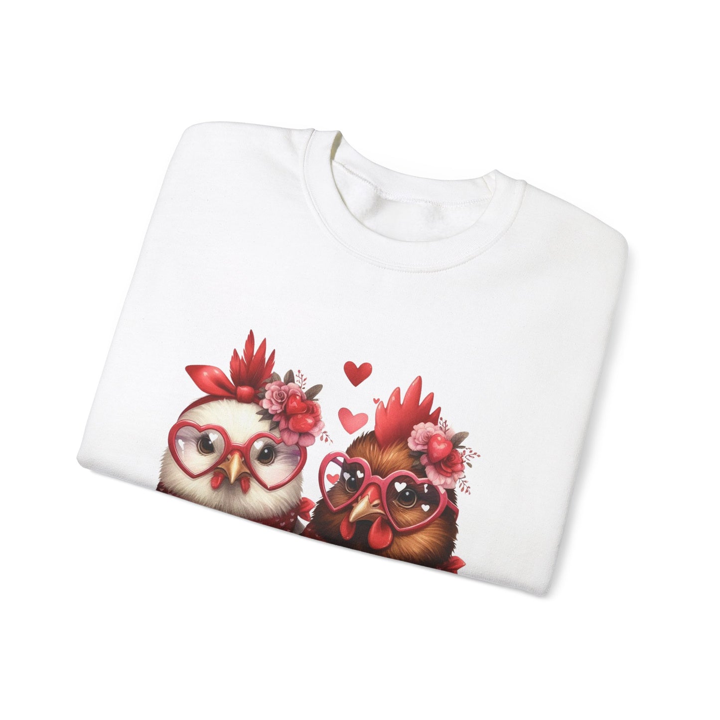 Sweatshirt Valentine's Day Farm Chickens