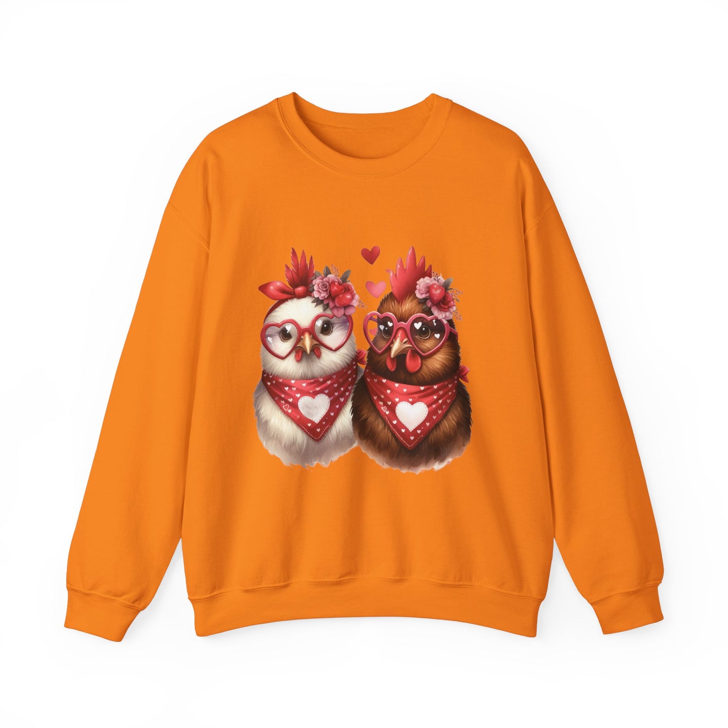 Sweatshirt Valentine's Day Farm Chickens