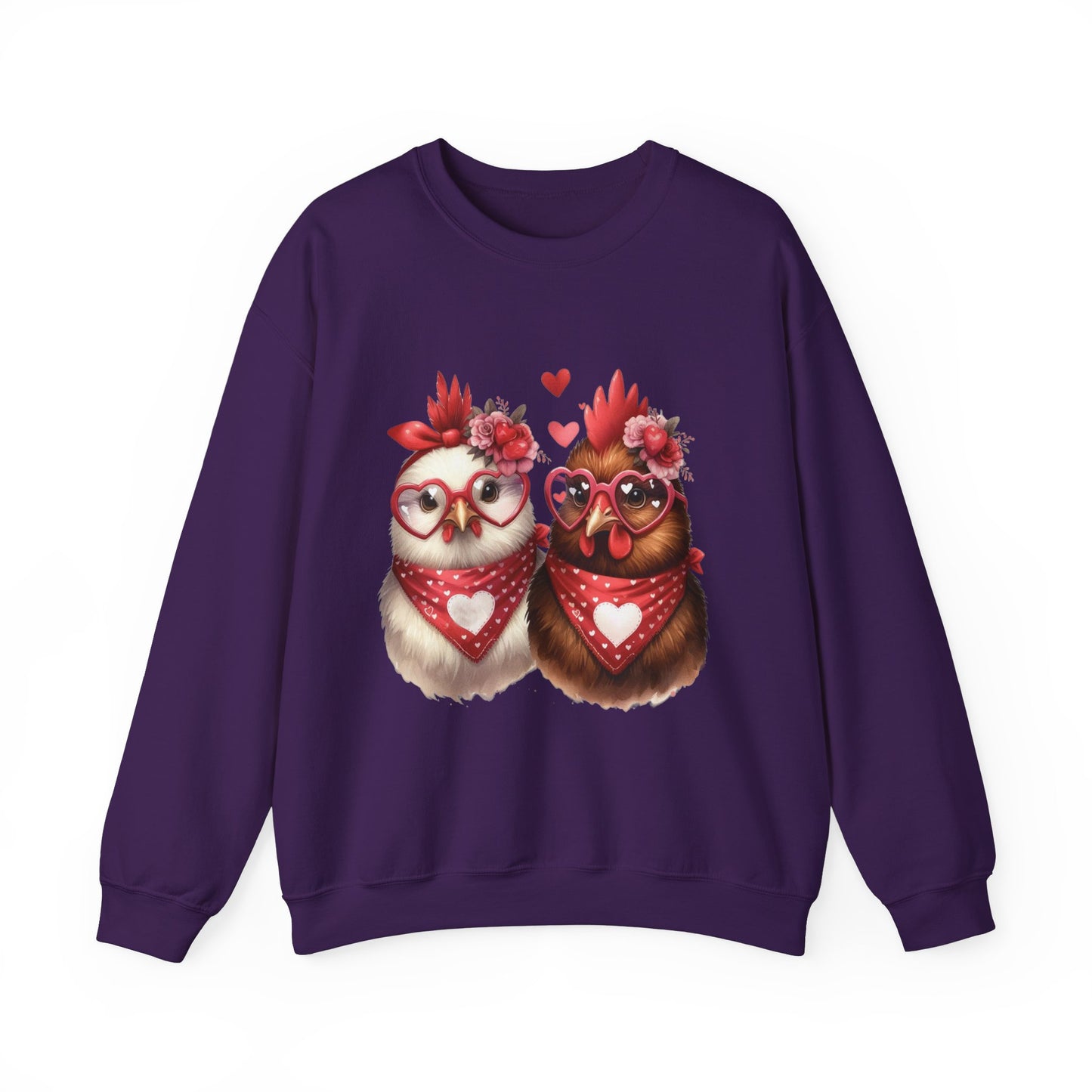 Sweatshirt Valentine's Day Farm Chickens