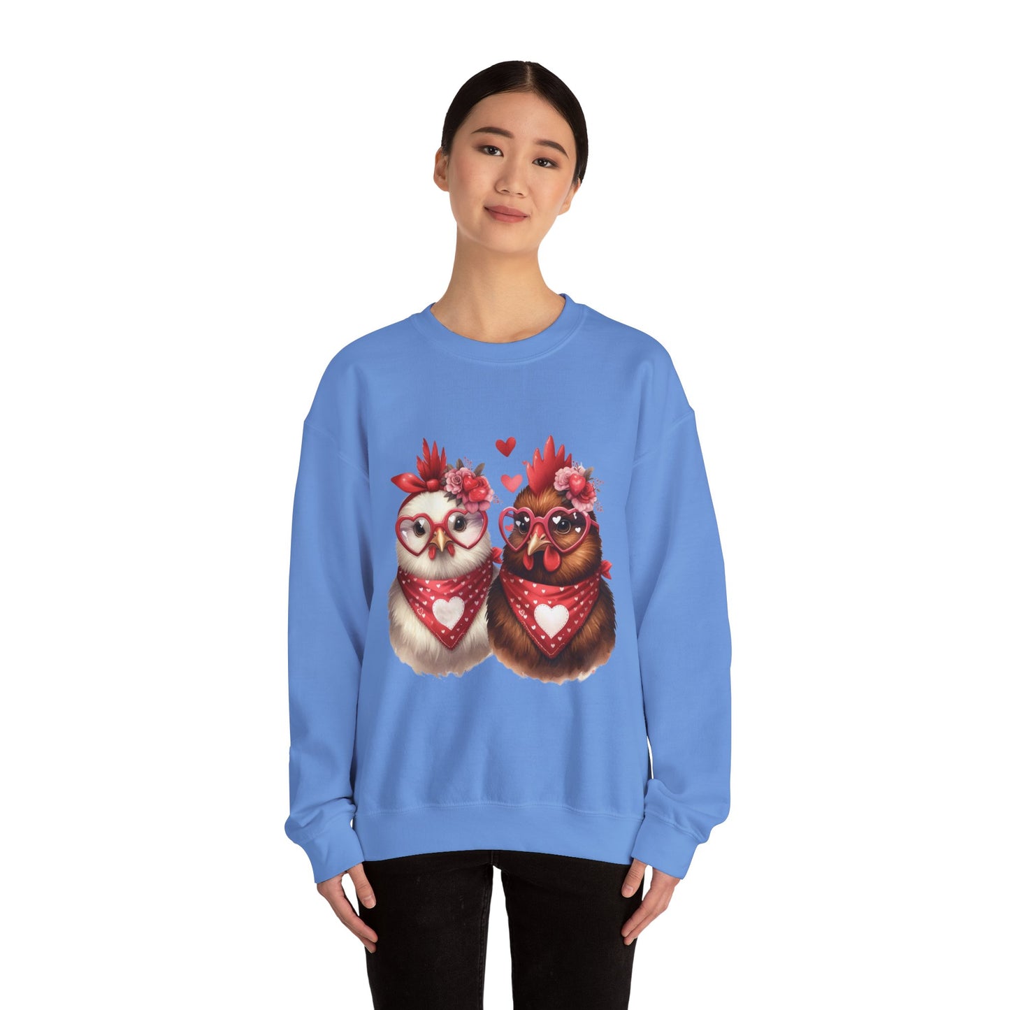 Sweatshirt Valentine's Day Farm Chickens