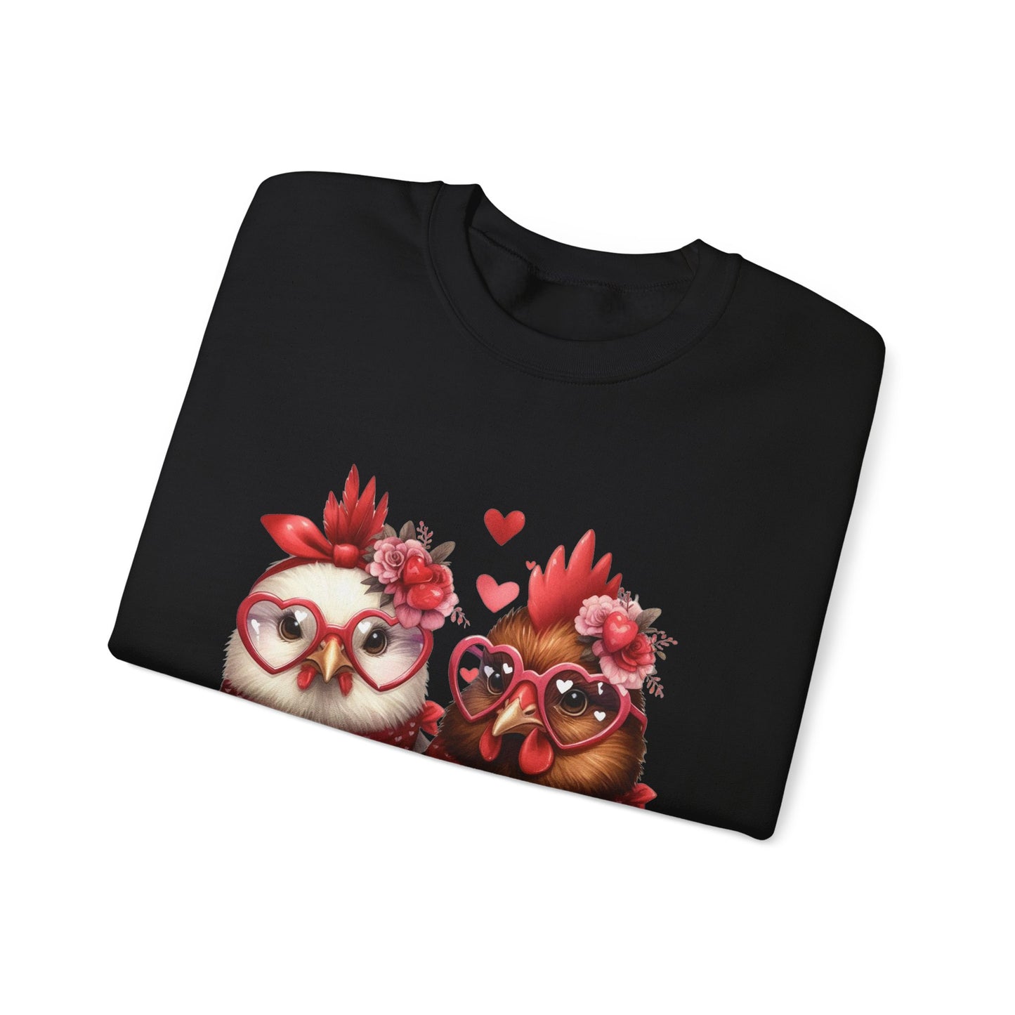 Sweatshirt Valentine's Day Farm Chickens