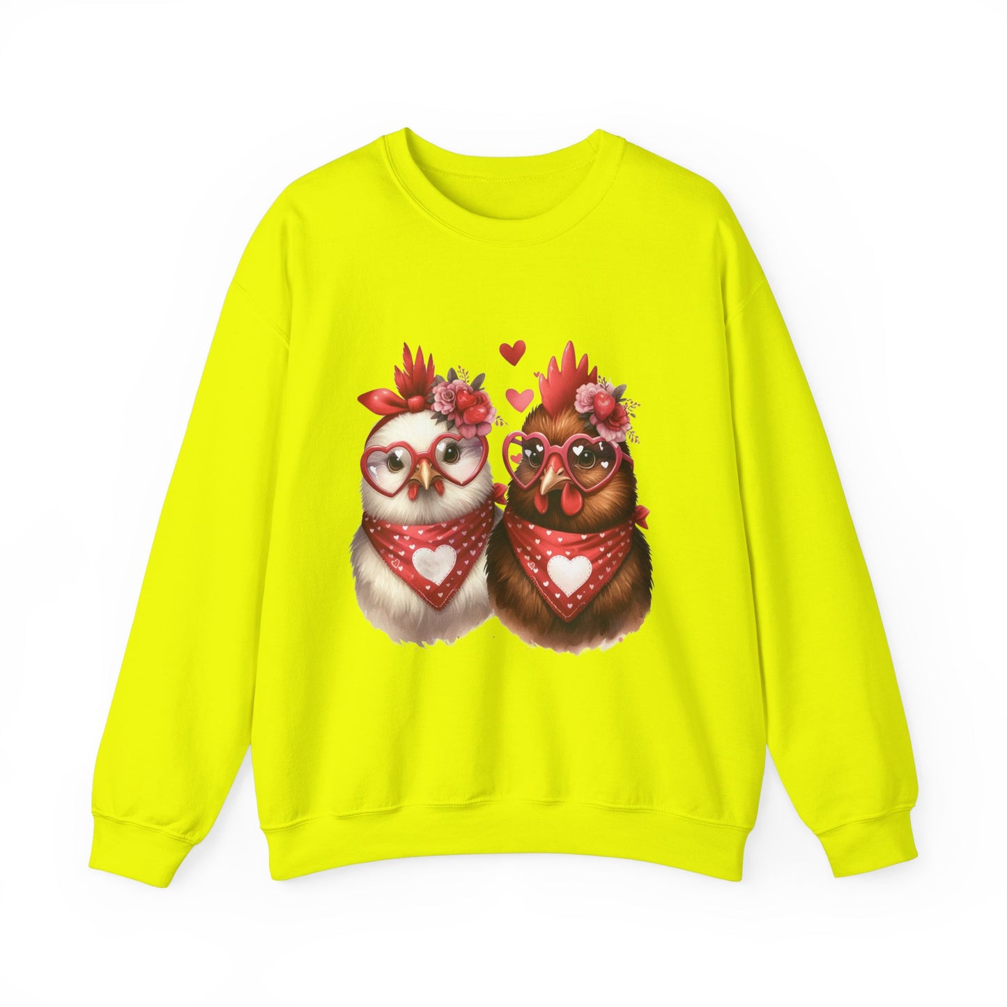 Sweatshirt Valentine's Day Farm Chickens